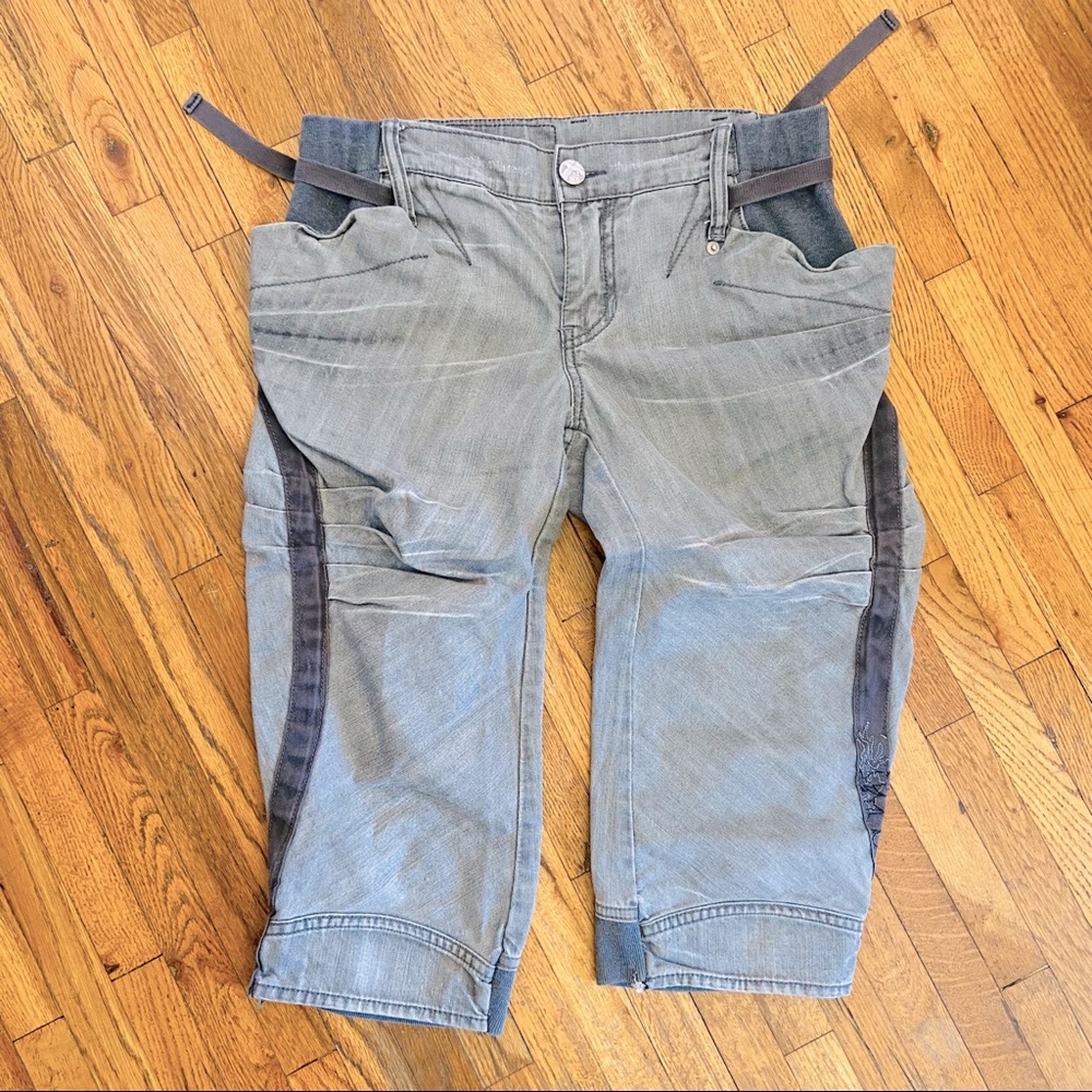 Rare Tankus Japanese Designer Cargo Cropped Denim